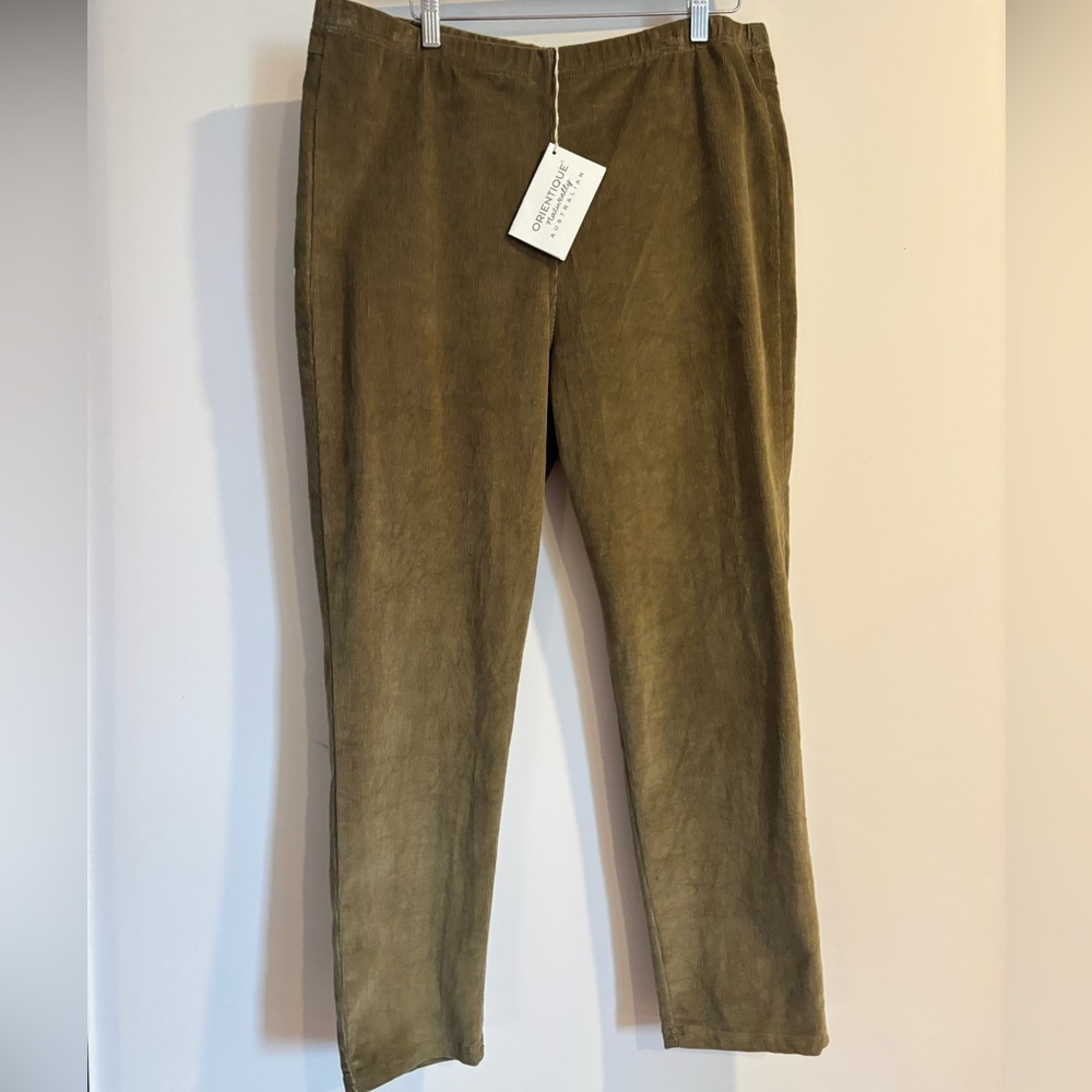Orientique Naturally Australian Women's Corduroy Pants in Olive